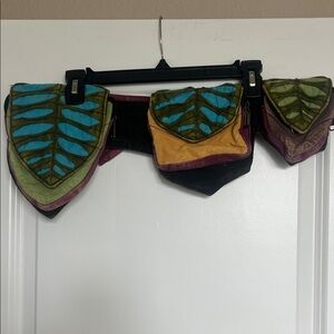Colorful Leaf Patterned Belt Bag